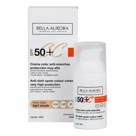 Anti-Brown Spot Cream CC Cream Bella Aurora Light Tone Spf 50 (30 ml)