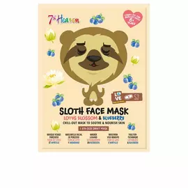 Soothing Mask 7th Heaven Animal Sloth Lotus Flower Blueberry (1 uds)