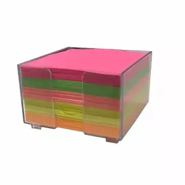 Post it cube with plastic holder