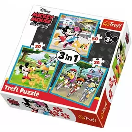 Puzzle 3 ne 1 Mickey Mouse dhe shoket e tij Trefl