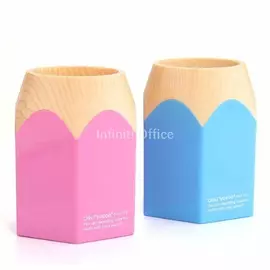 Plastic office cups in pencil shape (blue, red and green)