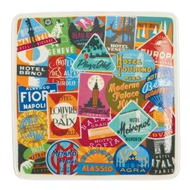 Vintage Travel Luggage Labels Tray