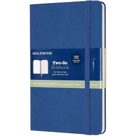 TwO-Go Plain And Ruled Notebook Medium Blue (fabric Cover)