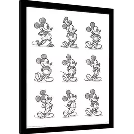 Mickey Mouse (sketched Multi) Poster Framed