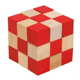 IQ-Test Wooden Cube PuzzlE-Red