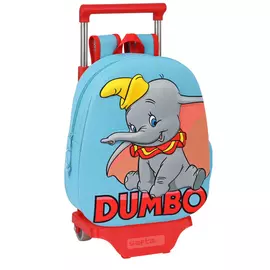 3D School Bag with Wheels Disney Dumbo Red Light Blue (28 x 10 x 67 cm)