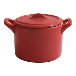Casserole with Lid Stoneware Porcelain Red (13 x 9 x 7 cm)