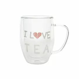 Mug DKD Home Decor Transparent Borosilicate Glass (400 ml)