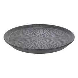 Flat plate Stoneware Lotus Porcelain Black (ø 23 x 2,5 cm)