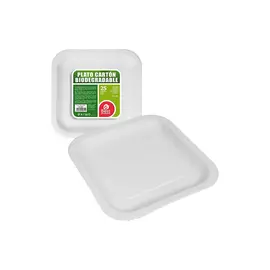 Plate set Best Products Green 20 x 20 cm Cardboard