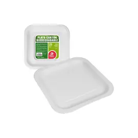 Plate set Best Products Green 23 x 23 cm Cardboard