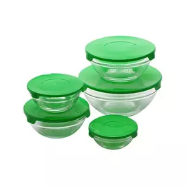 Set of lunch boxes Renberg Green Glass Crystal (5 pcs)