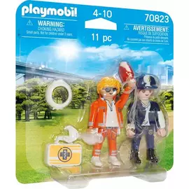 Playset Playmobil Duo Pack Doctor Police 70823 (11 copë)