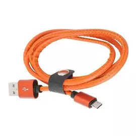 Kabllo Platinet Micro USB në USB Kabëll lëkure 1m 2.4A Portokalli [43295]