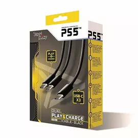 Cable Steelplay Dual Play & Charge për PS5 Black