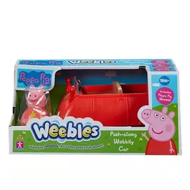 Figure Peppa Pig Weebles Push Along Wobbly Car