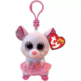 Kapëse çelësash prej pelushi Ty Beanie Boos Mouse Nina White Balerina 8.5cm