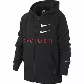 Children's Sports Jacket Nike Swoosh Black, Size: 8-10 Years