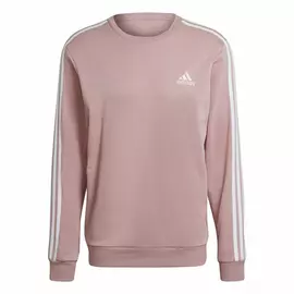 Men’s Sweatshirt without Hood Adidas Essentials French Terry 3 Stripes Pink, Size: L
