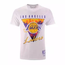 Bluzë për meshkuj me mëngë të shkurtra Mitchell & Ness Los Angeles Lakers White, Madhësia: L