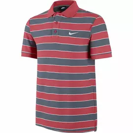 Men’s Short Sleeve Polo Shirt Nike Matchup Stripe 2 Grey Red