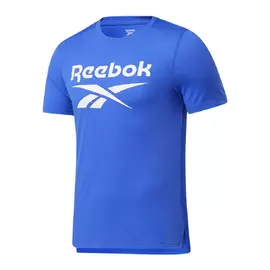 Men’s Short Sleeve T-Shirt Reebok Workout Ready Supremium Blue, Size: M