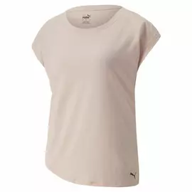 Bluzë femrash me mëngë të shkurtra Puma Studio Foundation ngjyrë bezhë rozë e lehtë, Madhësia: L
