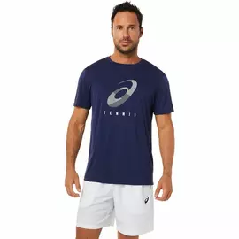 Men’s Short Sleeve T-Shirt Asics Court Blue, Size: L