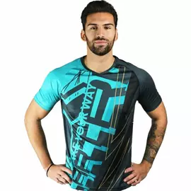 Men’s Short Sleeve T-Shirt Cartri Asuan Aquamarine Black, Size: M