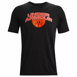 Bluzë sportive me mëngë të shkurtra Under Armour Basketball e markës Wordmark Black, Madhësia: L