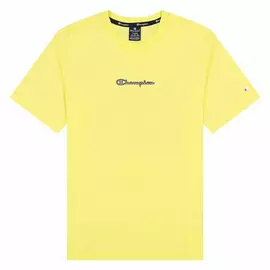 Short Sleeve T-Shirt Champion Crewneck M Yellow, Size: L