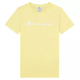 T-shirt me mëngë të shkurtra për femra, "Champion" Logo e verdhë me skenar të madh, Madhësia: M