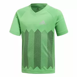Këmishë futbolli për fëmijë me mëngë të shkurtra Adidas jeshile e hapur, Madhësia: 3-4 vjet
