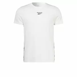 Men’s Short Sleeve T-Shirt Reebok Tape White, Size: L