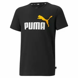 Bluzë sportive me mëngë të shkurtra Puma Essentials+ Logo me dy ngjyra e zezë, Madhësia: 7-8 vjet