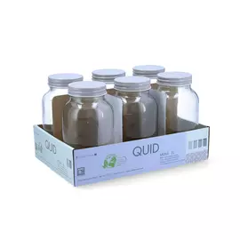 Jar Quid Moss Grey Glass (1 L) (Pack 6x)