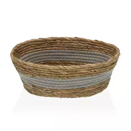 Multi-purpose basket Oval Versa S Grey Straw (23 x 29 x 12 cm)