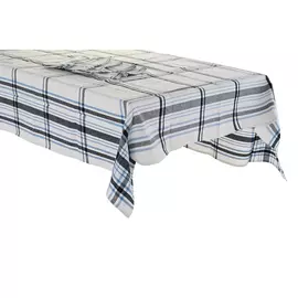 Tablecloth and napkins DKD Home Decor Beige Blue (250 x 150 x 0,5 cm)