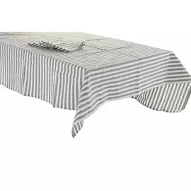 Tablecloth and napkins DKD Home Decor Grey White Green (150 x 150 x 0,5 cm)