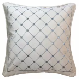 Cushion DKD Home Decor 8424001850327 Grey Polyester Velvet Aluminium White Rhombus (45 x 10 x 45 cm)