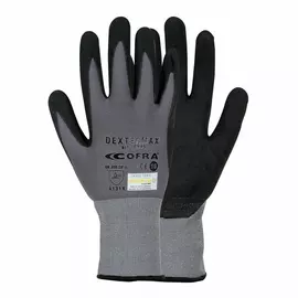 Work Gloves Cofra Dextermax Grey Nylon Nitrile, Size: 8