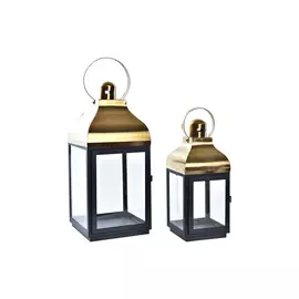 Street lamp DKD Home Decor Crystal Black Golden Metal (19 x 18 x 49 cm)