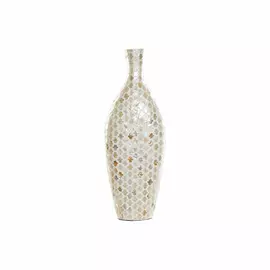 Vase DKD Home Decor Brown Cream Bamboo Mother of pearl Arab (24 x 16 x 59 cm)