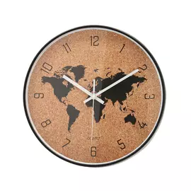 Wall Clock Quid World Map Plastic (30 cm)