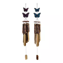 Wind chimes DKD Home Decor Shabby Chic Butterfly (15 x 15 x 110 cm)