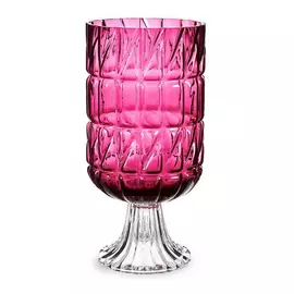Vase Pink Engraving Crystal (13 x 26,5 x 13 cm)