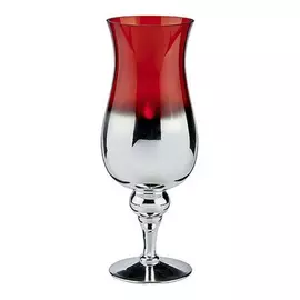 Candleholder Red Crystal Silver (13 x 35 x 13 cm)