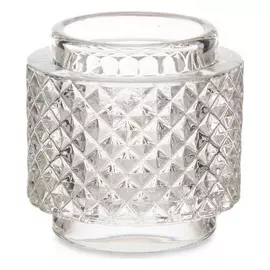 Candleholder Transparent Glass (9 x 8,8 x 9 cm)
