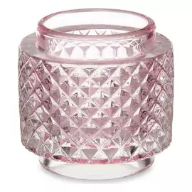 Candleholder Pink Glass (7,5 x 7,5 x 7,5 cm)
