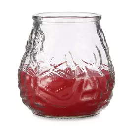 Candle Geranium Red Transparent Glass Paraffin (9 x 9,5 x 9 cm)